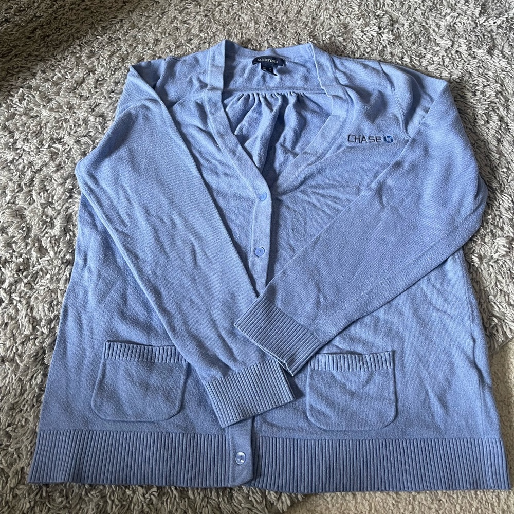 Lands’ End chase bank uniform cardigan
